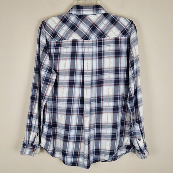 Ariat Size M Real Billie Jean Plaid Long Sleeve Button Up Shirt Blue White - Picture 3 of 12